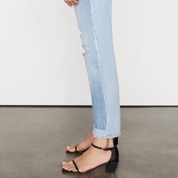 NWT Frame Layered Look Distressed Denim - Picture 6 of 9